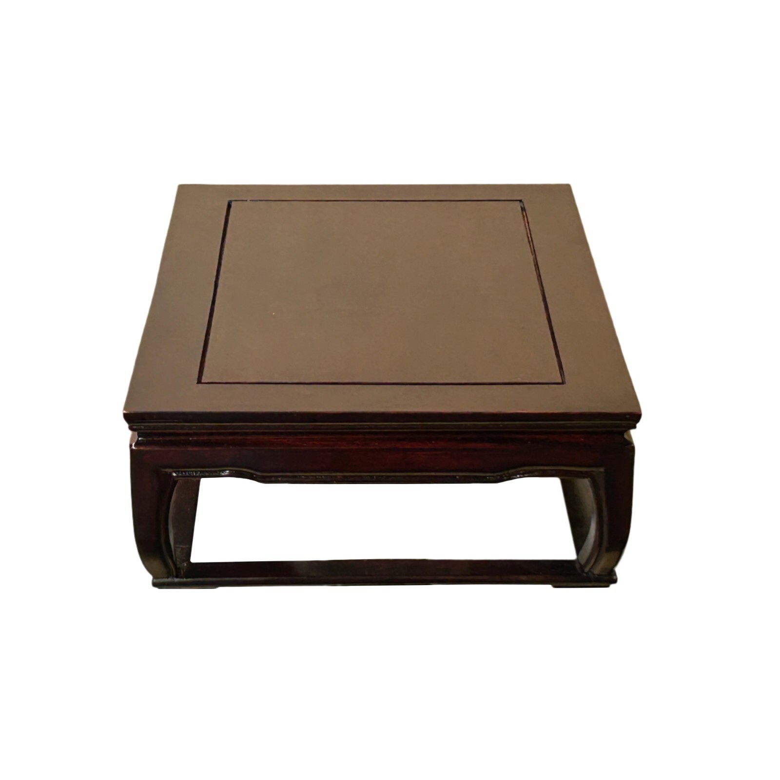 13″ Mahogany Brown Rectangular Curve Legs Wood Display Stand Riser st1200