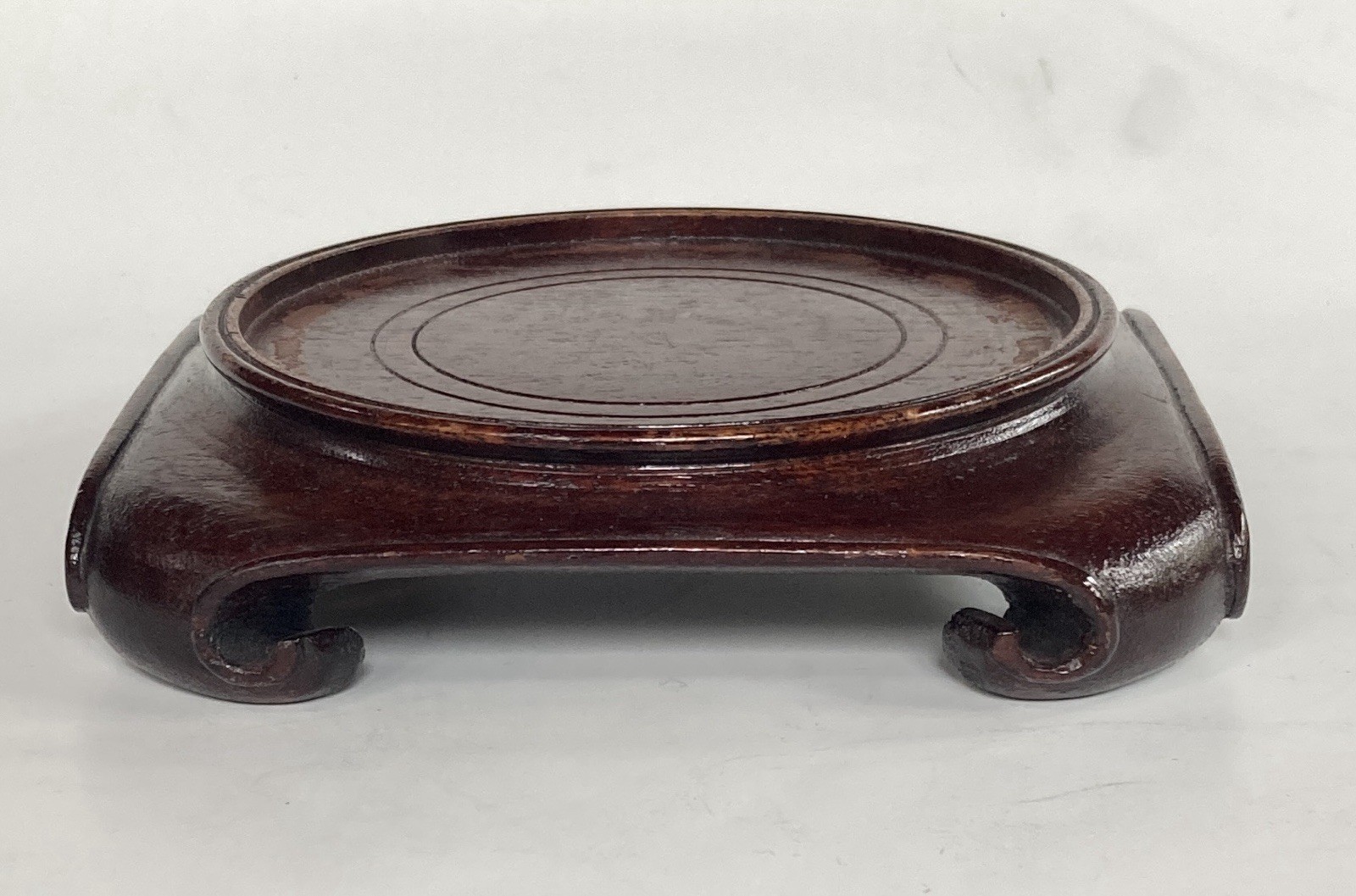 Vintage Chinese Scroll Foot Wood Display Riser Pedestal Base Stand Vase