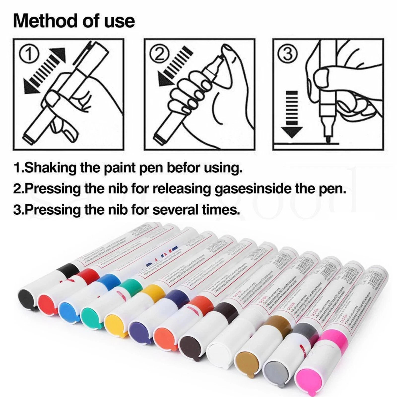 7PC White Paint Pen Marker Waterproof Permanent Car Tire Lettering Rubber Letter