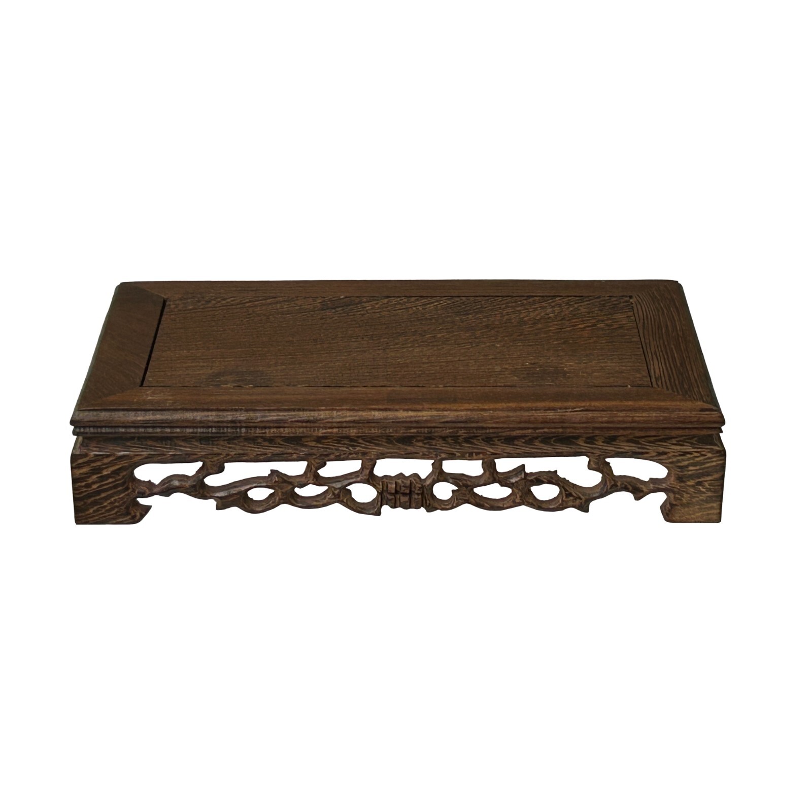 7.5″ Light Brown Feather Pattern Rectangular Wood Display Stand Riser ws4227