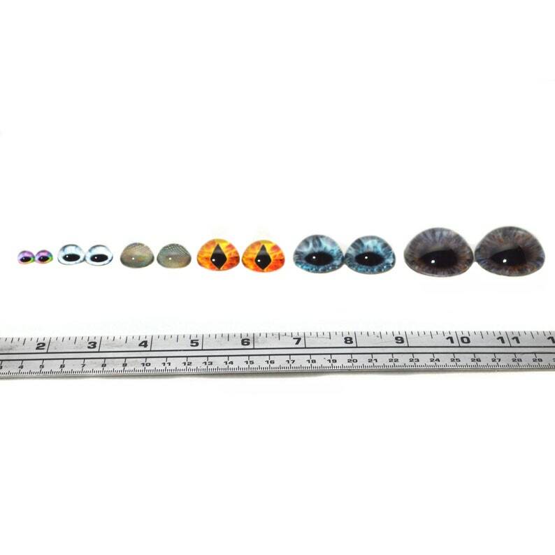 Pair High Dome Stained Glass Colorful Eyes Half Sphere Glass Eyes Taxidermy