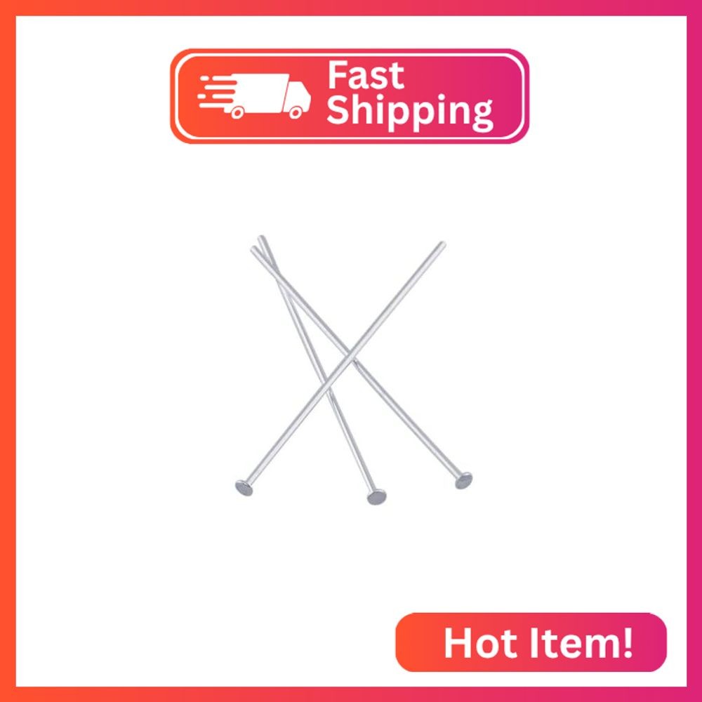 200pcs Silver Plated Flat Head Pins 35mm/1.4 Inch, 0.7mm/21 Gauge