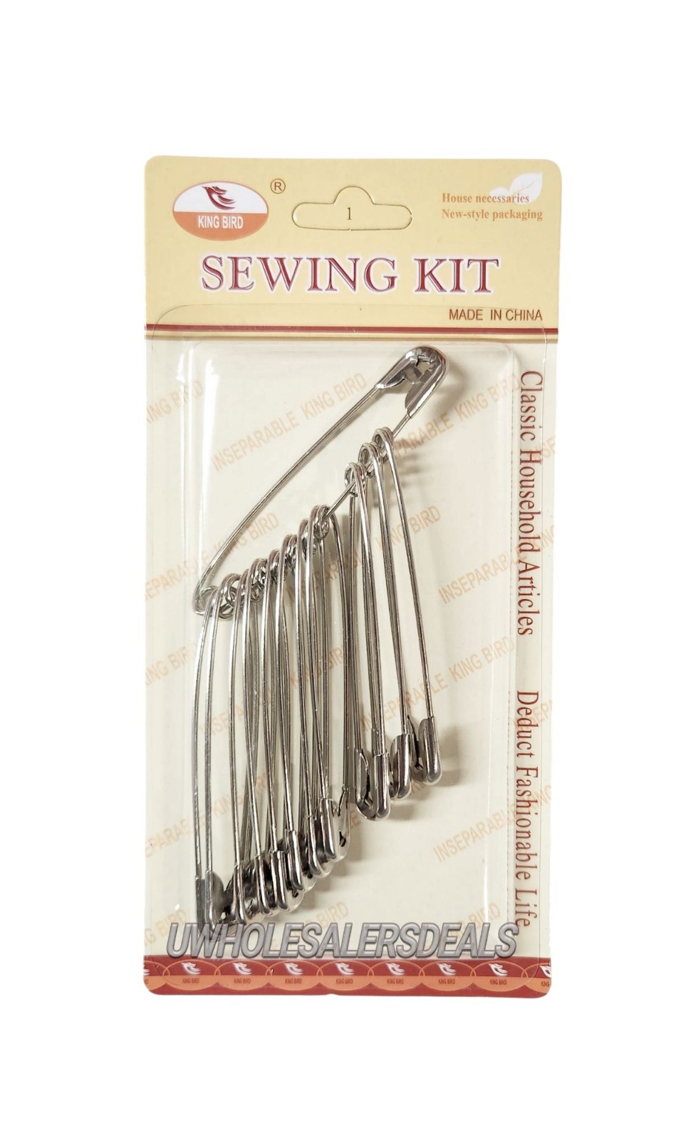 12 Jumbo Safety Pins Silver Tone (3 Inches Long) NEW in Pack