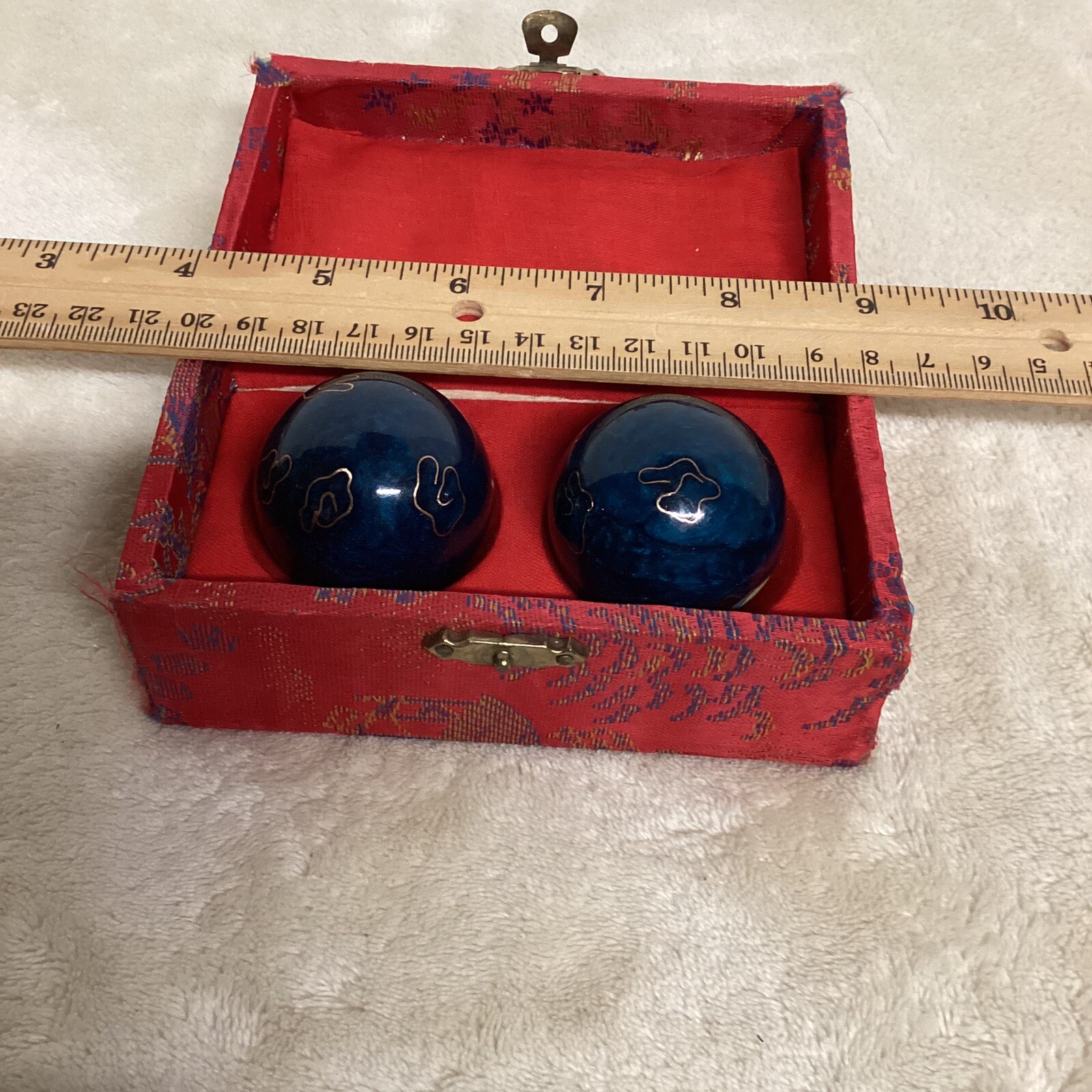 Vintage Chinese Meditation Stress Baoding Balls Cloisonné Orca “Whale Chime EUC