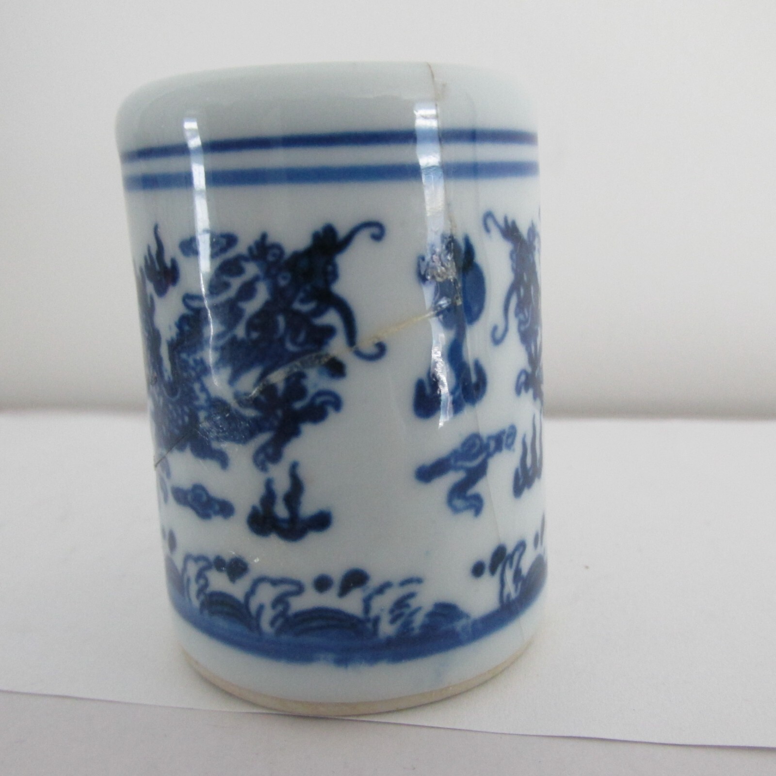 Chinese Jingdezhen Blue & White Porcelain 3 Way Ash Tray + BonusToothpick Holder