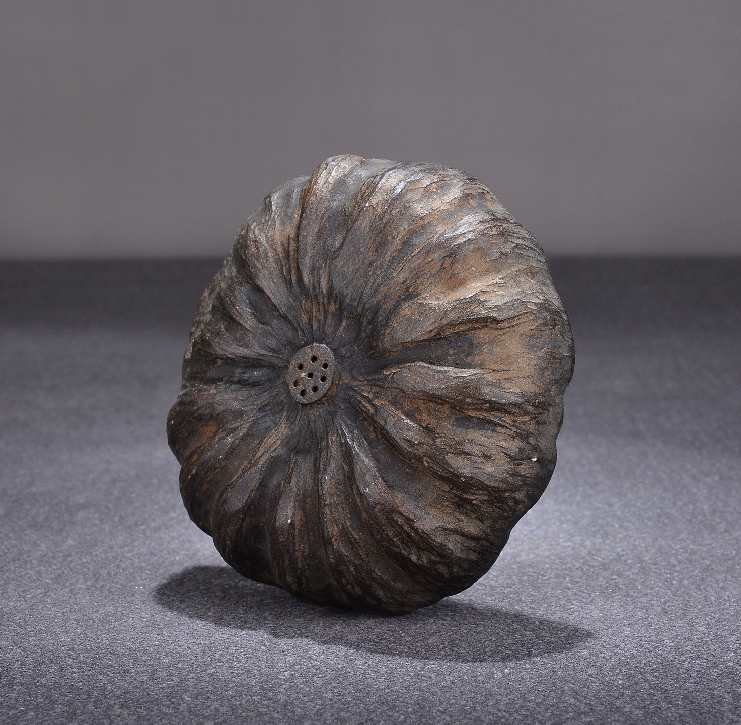 4.5″ Collect Chinese Duan Stone Hand-Carved “Lotus Pod” Design Inkstone
