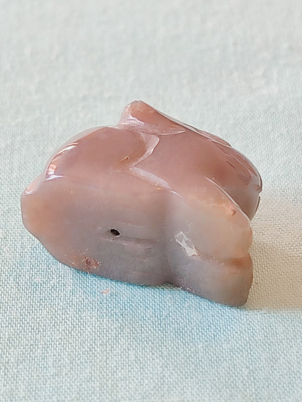 Green Nephrite Jade Carved Bunny Rabbit Focal Pendant Drilled Bead Jewelry Craft