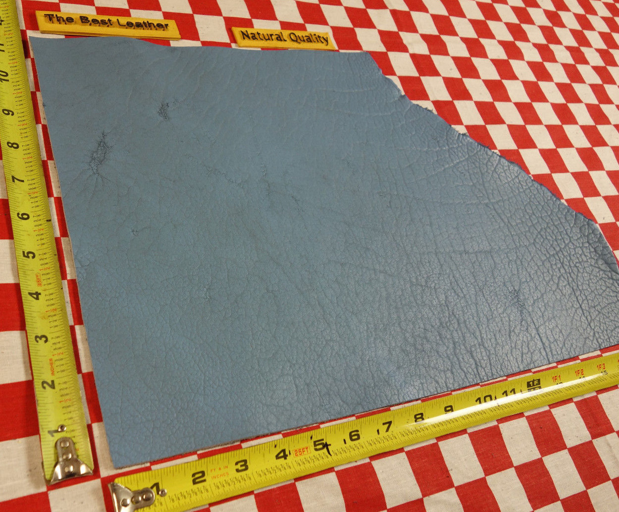 HORWEEN SKY BLUE BISON 6 oz LEATHER PIECE, 17.5″ x 11″, NAT. QLTY – LOOK