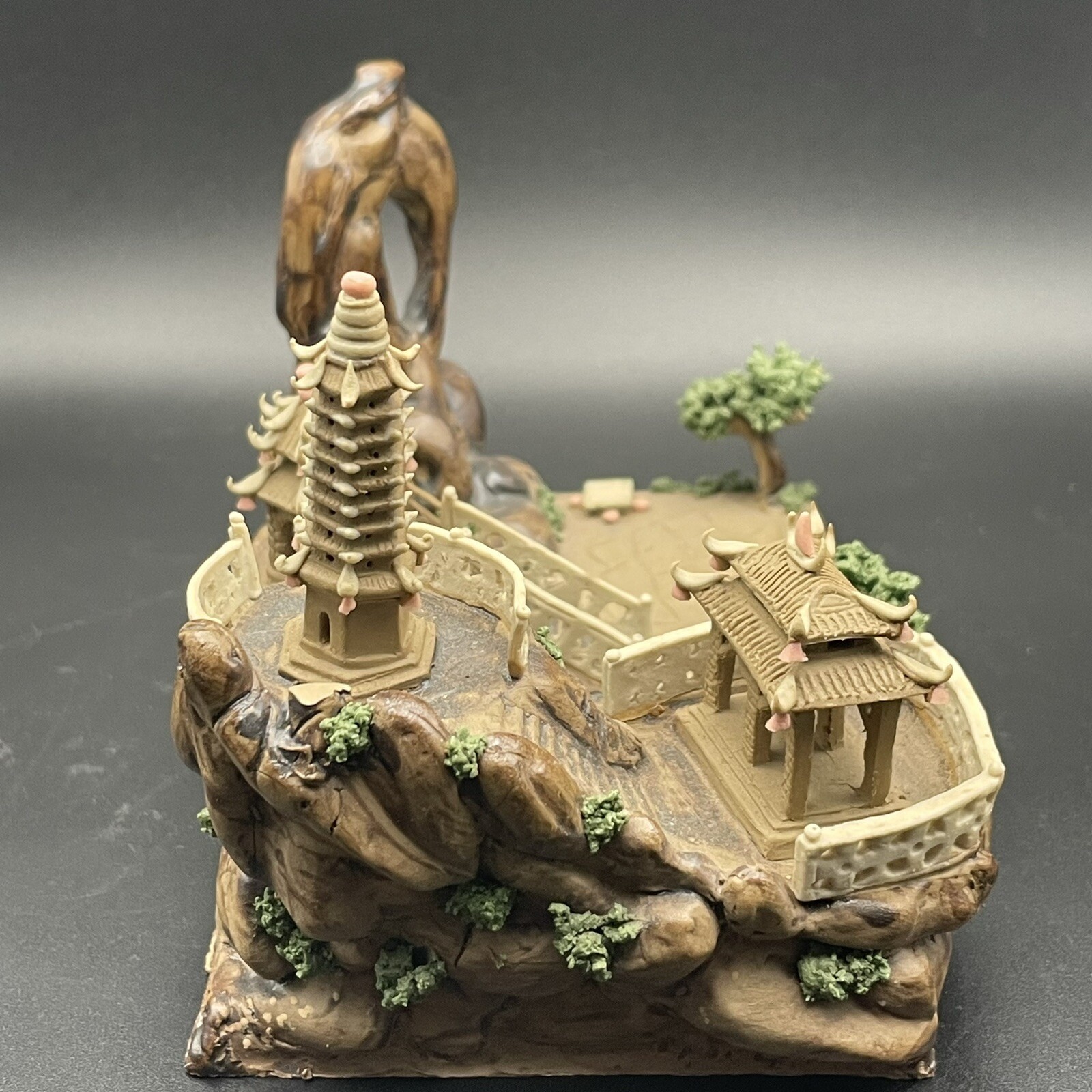 Bonsai Diorama Asian Scene- Mud/ Clay Material 5.5” x 3” x 3.25”