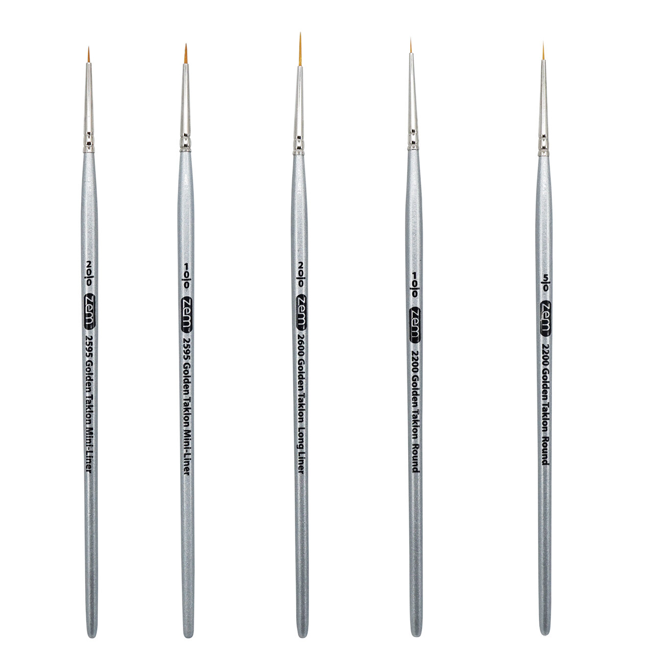 AS-36 Golden Taklon Synthetic Mini Detail Brush Set 5 pcs