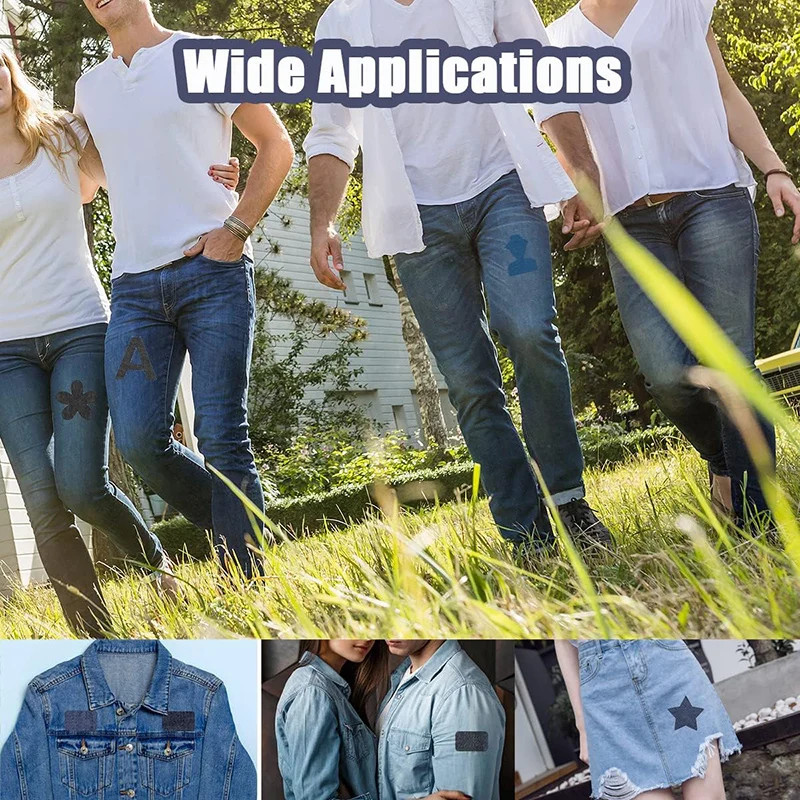 5Pcs Denim Patches DIY Iron on Denim Elbow Patches Repair Pants for Jean Clothin