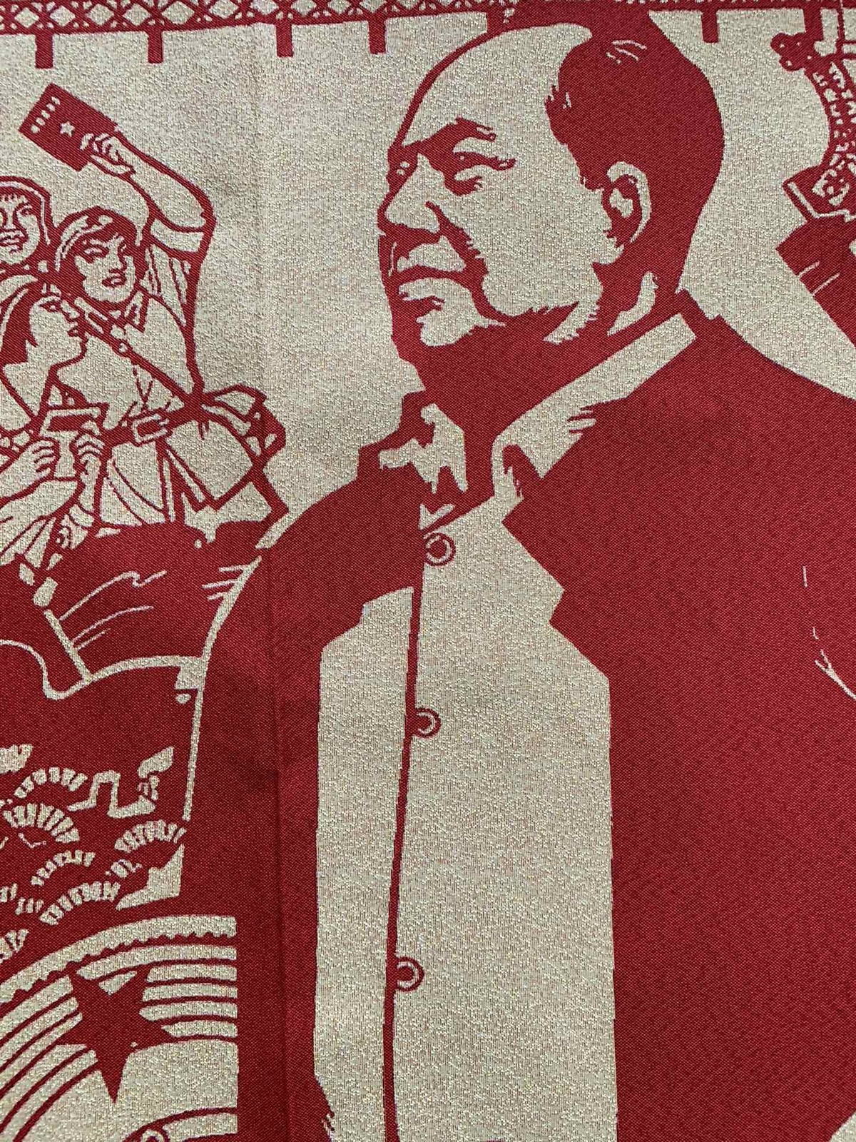 36″ChinaCloth Silk Cultural Revolution Criticism Conference Home Decor Painting6
