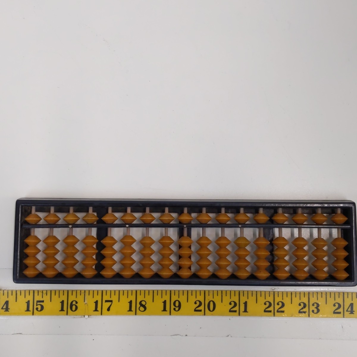 Vintage Chinese Plastic Abacus Brown Beads Counting Frame Math Tool Classroom