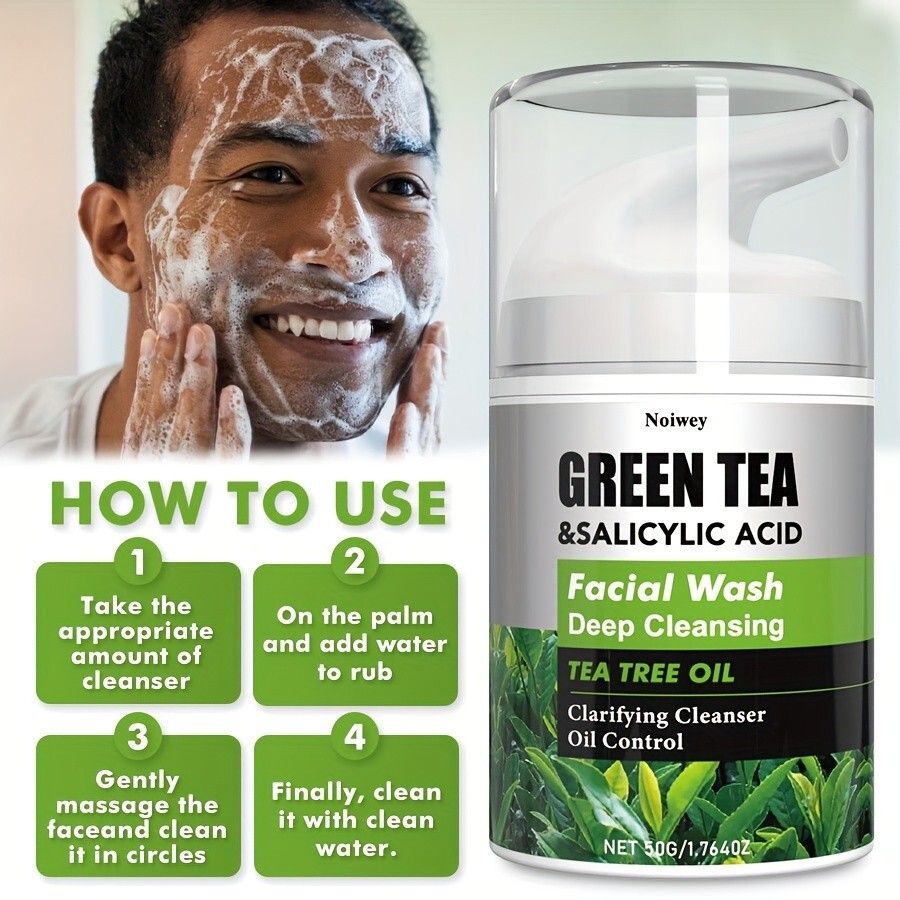 Refreshing Green Tea Face Wash – Turmeric & Salicylic Acid Acne Cleanser