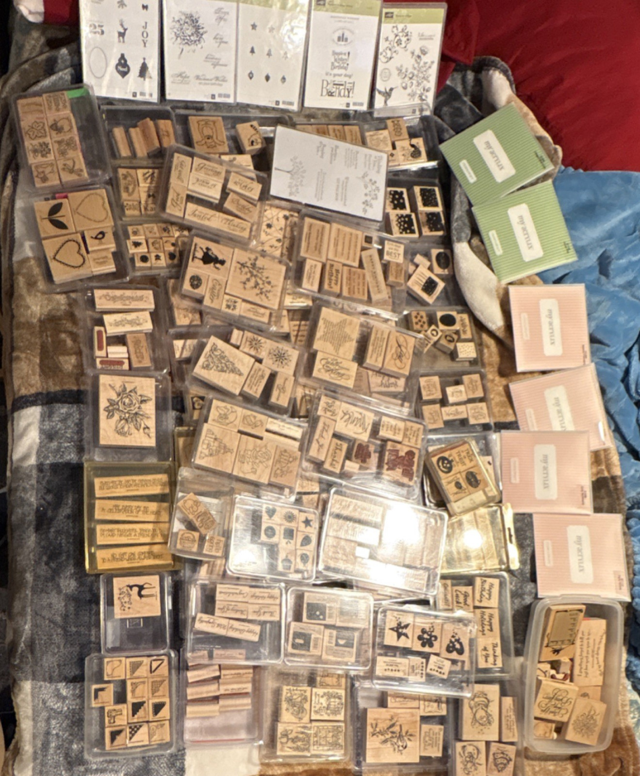 Large Mixed Lot of Acrylic Stamps – 375+ Indivdual Stamps – Mix of New and Used