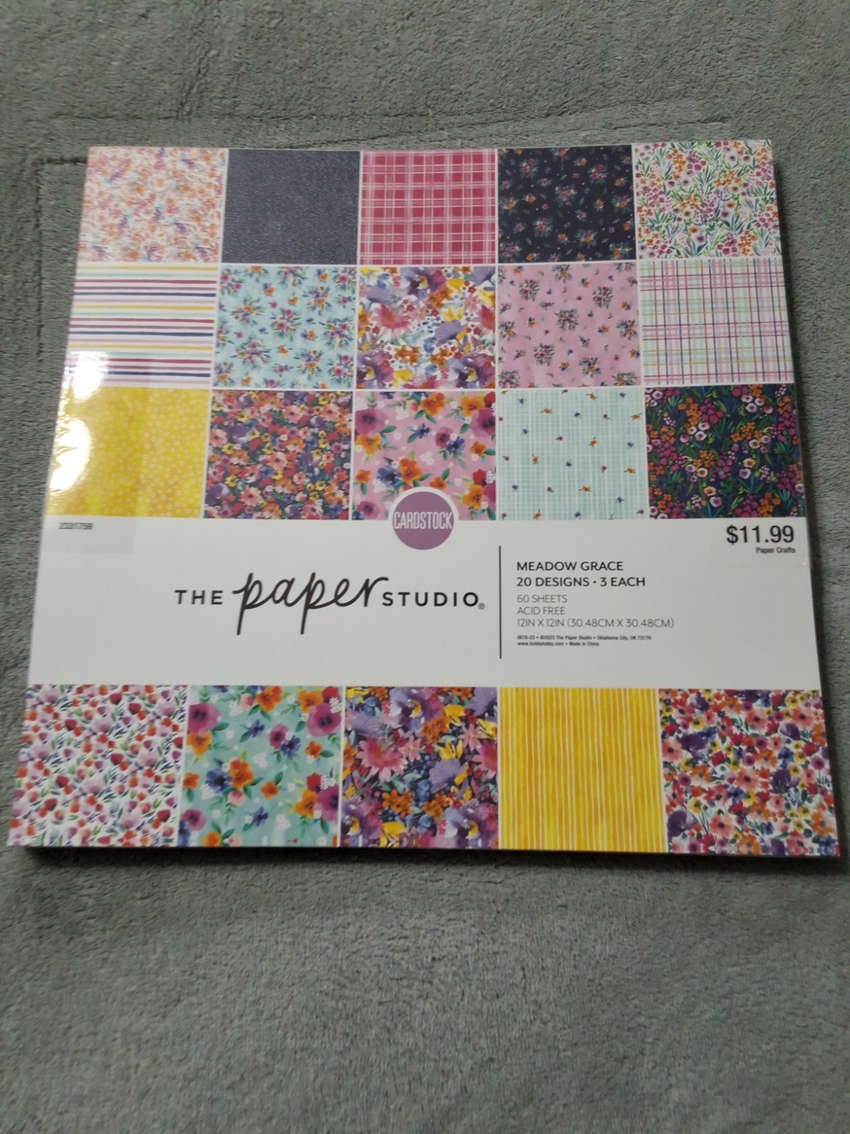 The Paper Studio MEADOW GRACE 12×12 Paper Pad 60 Pages 20 Designs