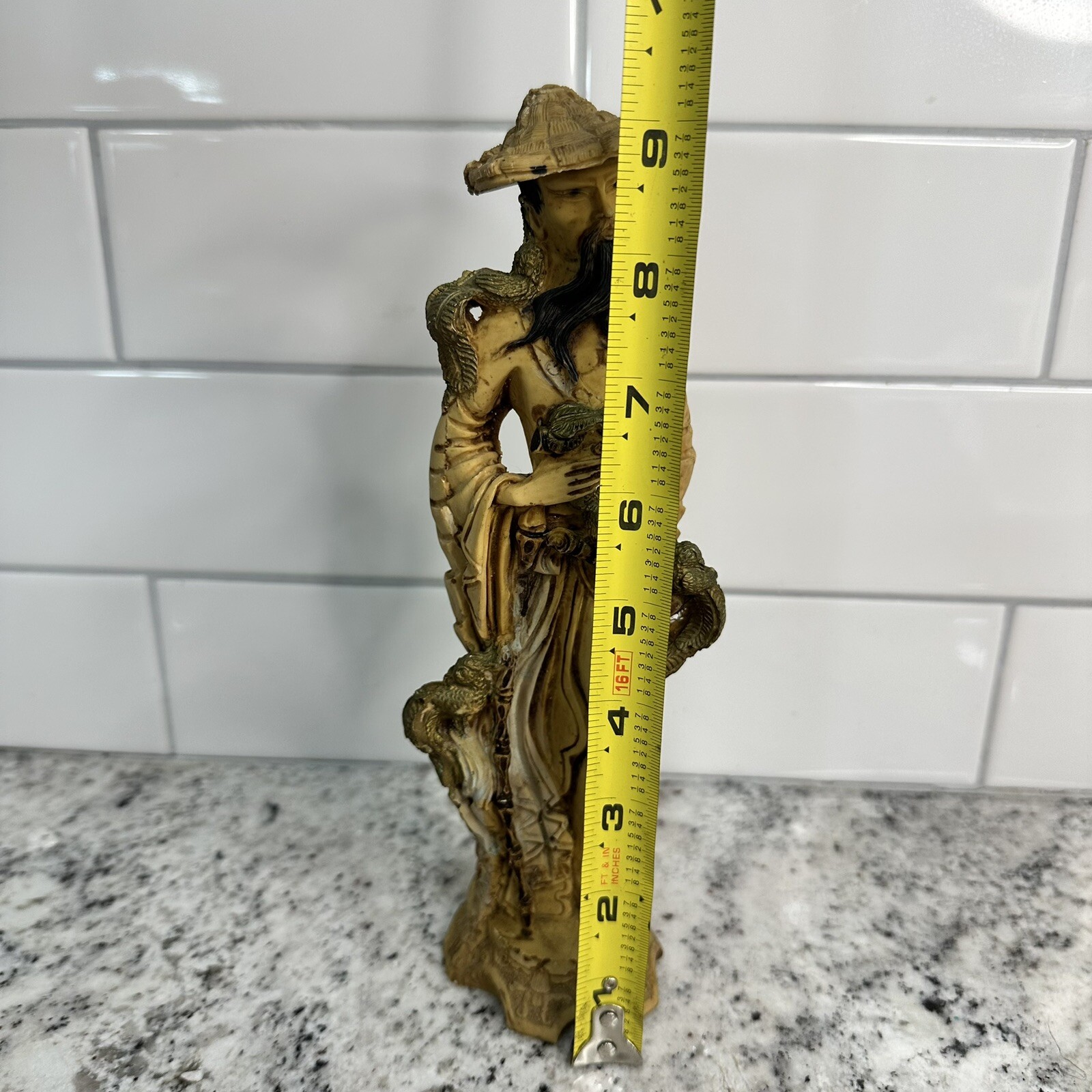 DECORATIVE VINTAGE ORIENTAL SCULPTURAL FIGURE ~ MALE in ORNATE COSTUME Italy