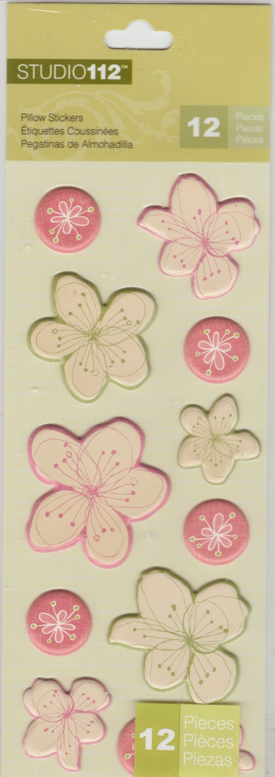 💮Studio112 🌺 ” FLORAL PILLOW ” 🌸Scrapbooking Stickers-12pcs 🪷