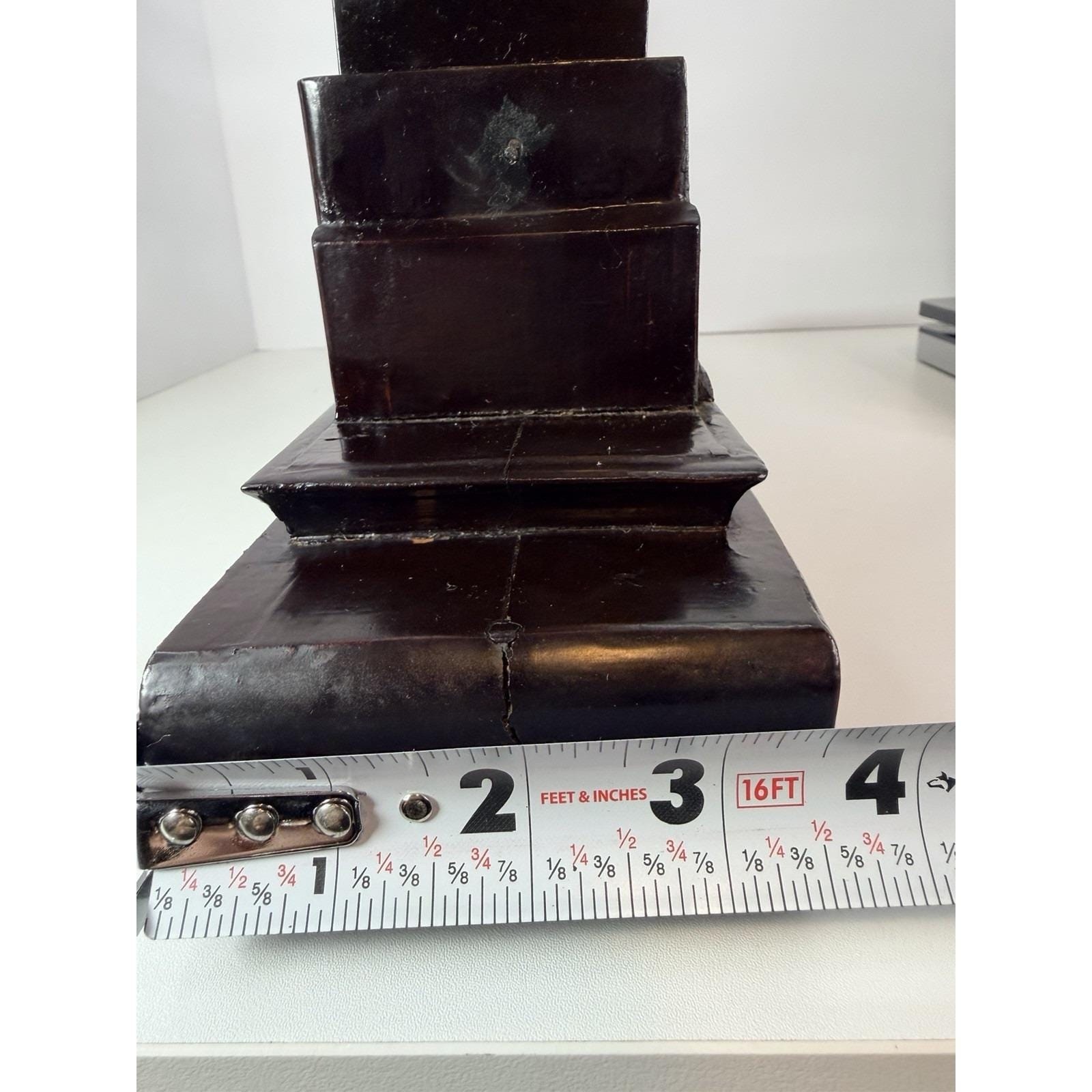 Vintage San You Chinese Cork Diorama Glass Case Black Wood Plinth 19.5×10″x3.5″