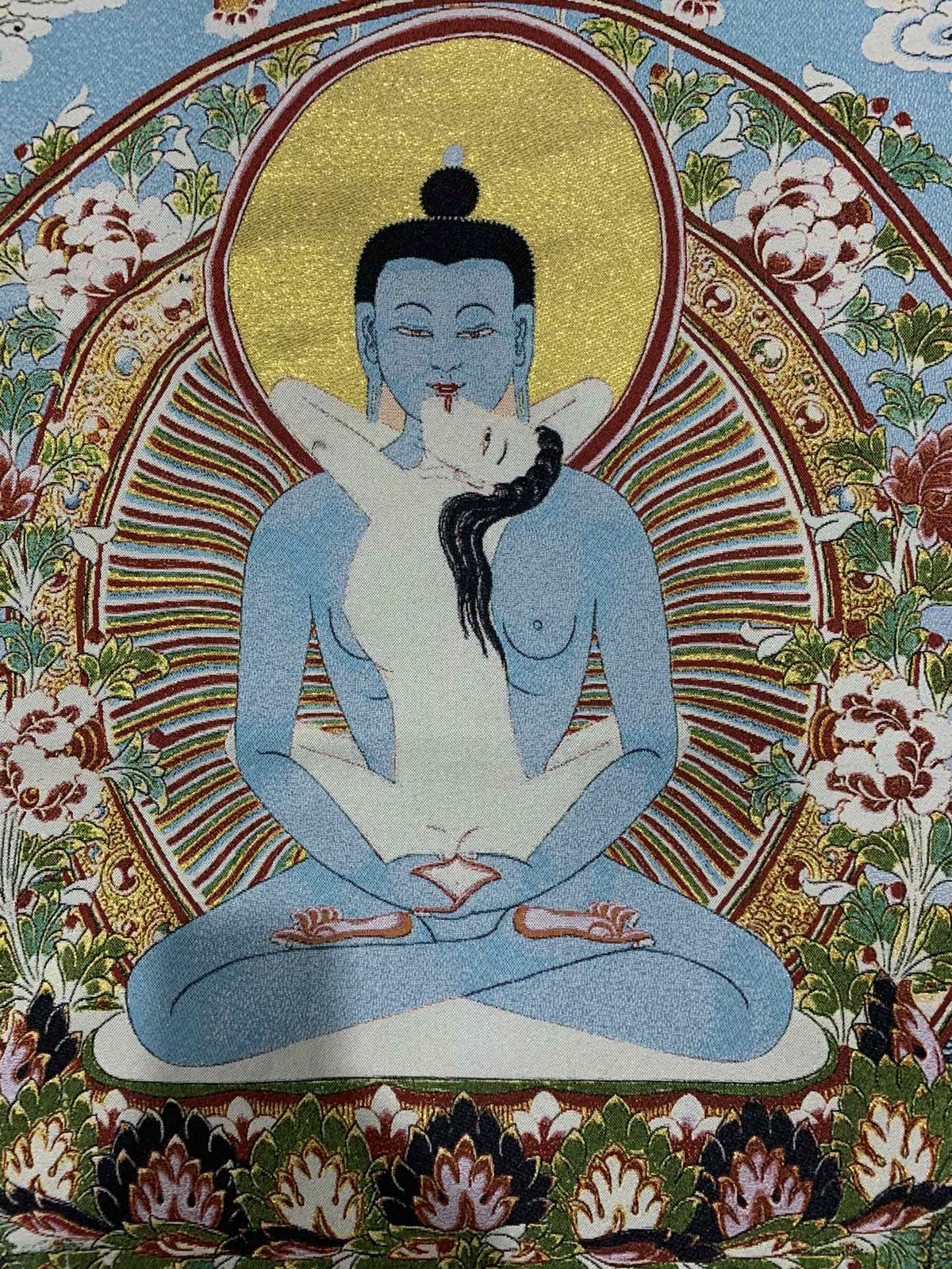 36″ Tibet Tibetan Cloth Silk Samantabhadra Kuntuzangpo Adibuddha Tangka Thangka8
