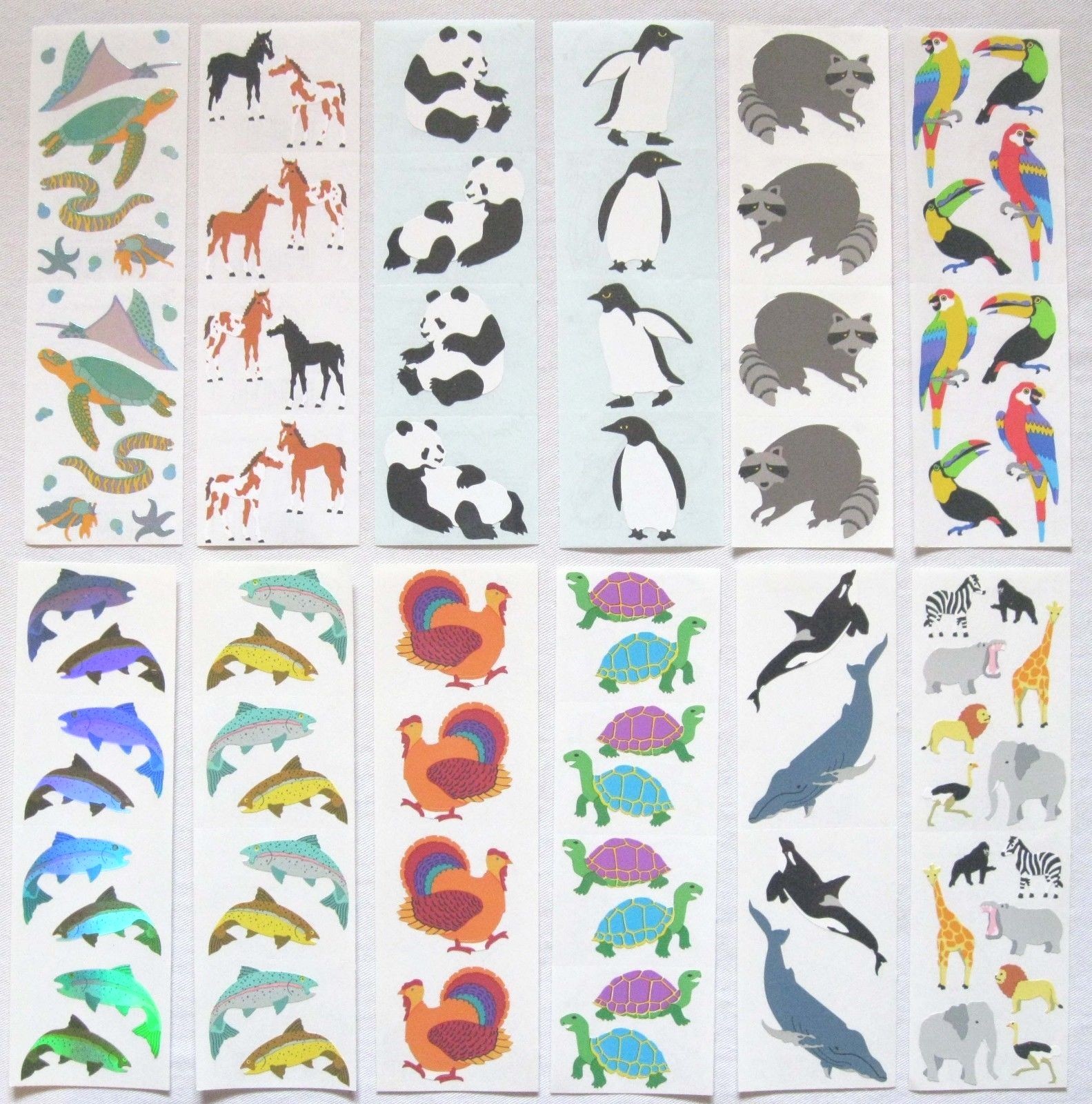 Mrs Grossman 2 x 6 inch Full Sheets off Rolls. Animals Theme (#2) *Your Choice*