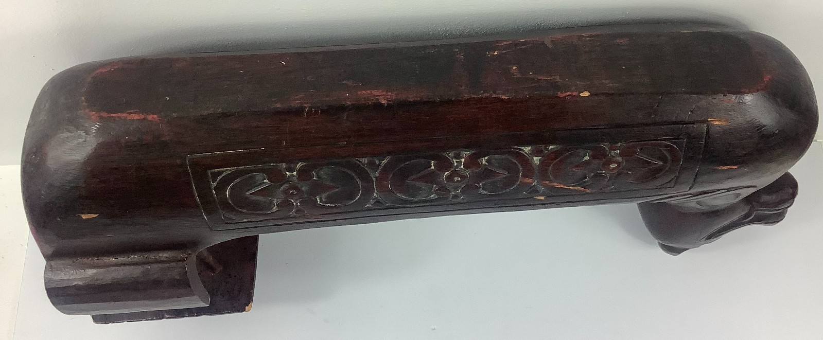 Vtg Wooden Asian Dragon Boat Decorative Centerpiece Display Tray Bowl 24″x6.75″x