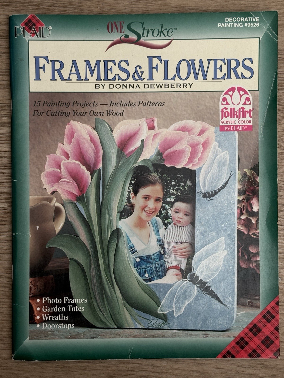 DONNA DEWBERRY ONE STROKE FRAMES FLOWER TOPIARY BIRD PLAID Painting Booklet 9526