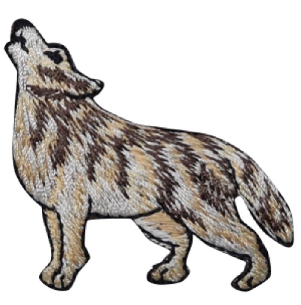 Wolf Applique Patch – Howling, Coyote, Animal Badge 2″ (Iron on)