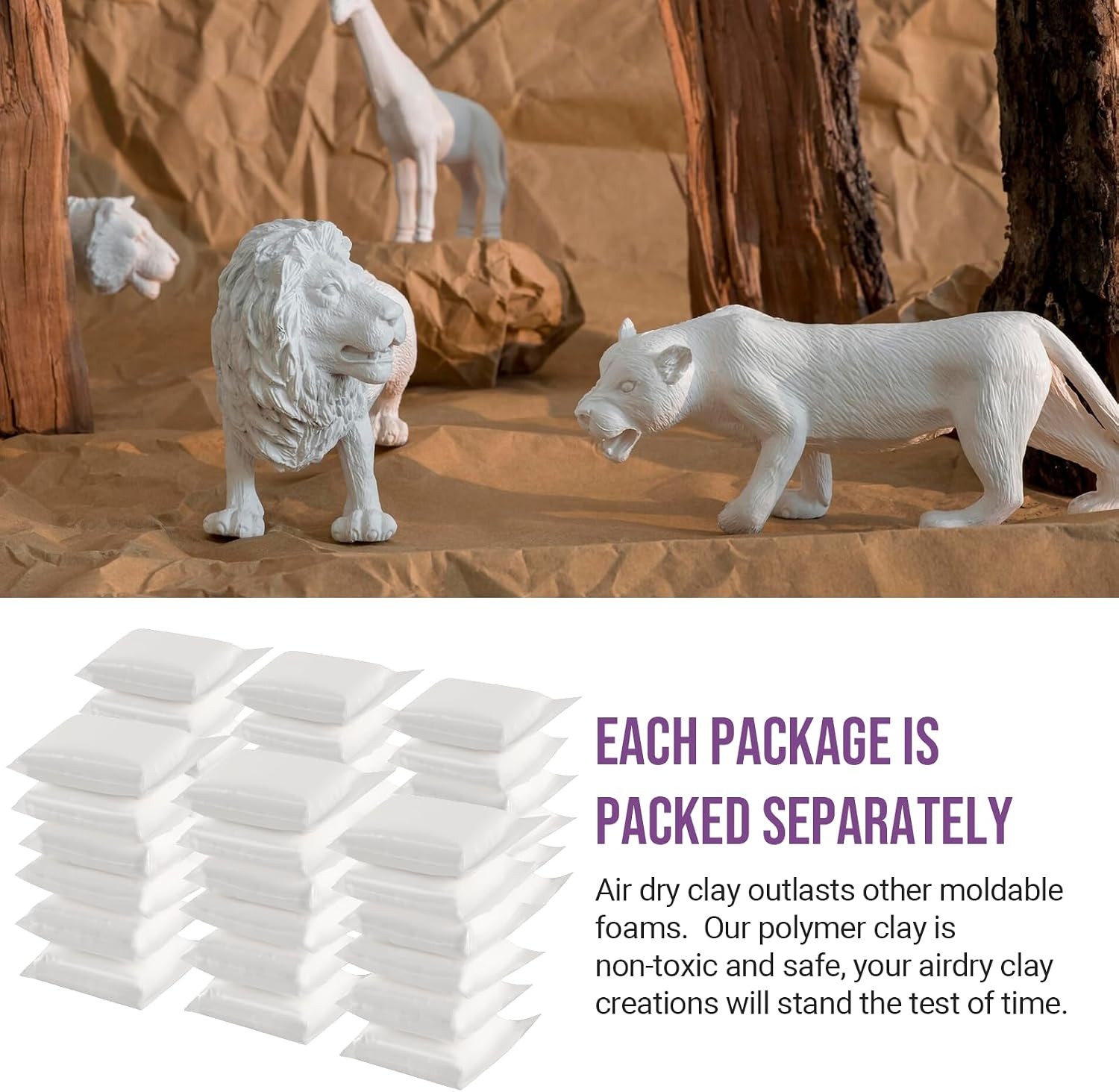 CALPALMY Air Dry Foam Clay (36 Pack), 360G White Moldable Soft Clay for Kids Gif