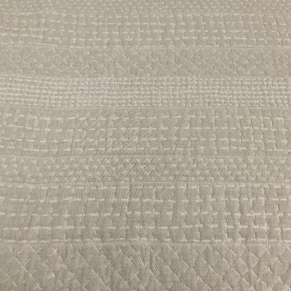 Roy White Smoke Gray Quilted Stripe Upholstery Fabric