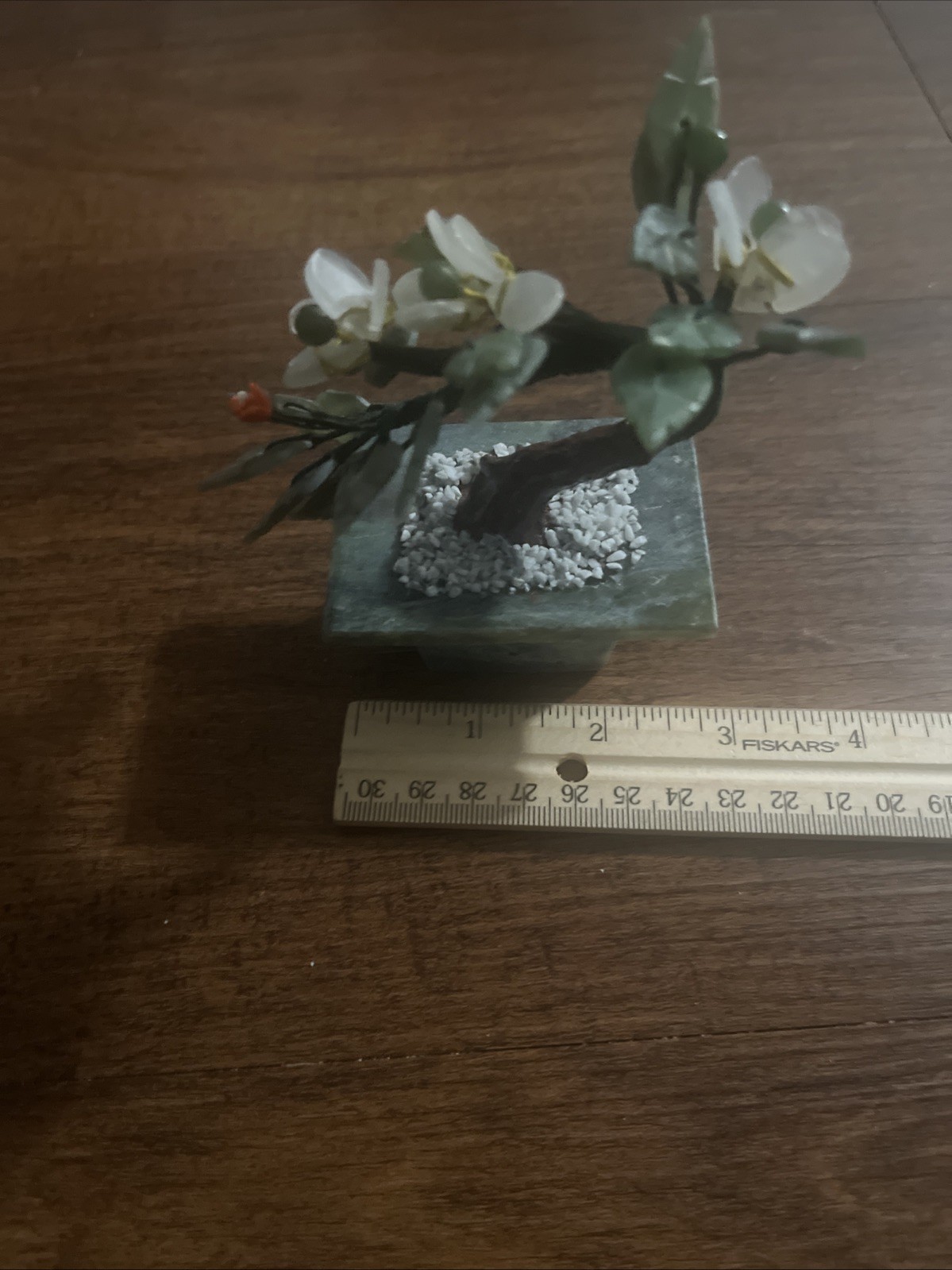 Vintage Chinese Small Jade Quartz Bonsai Tree Sculpture Figurine Decor