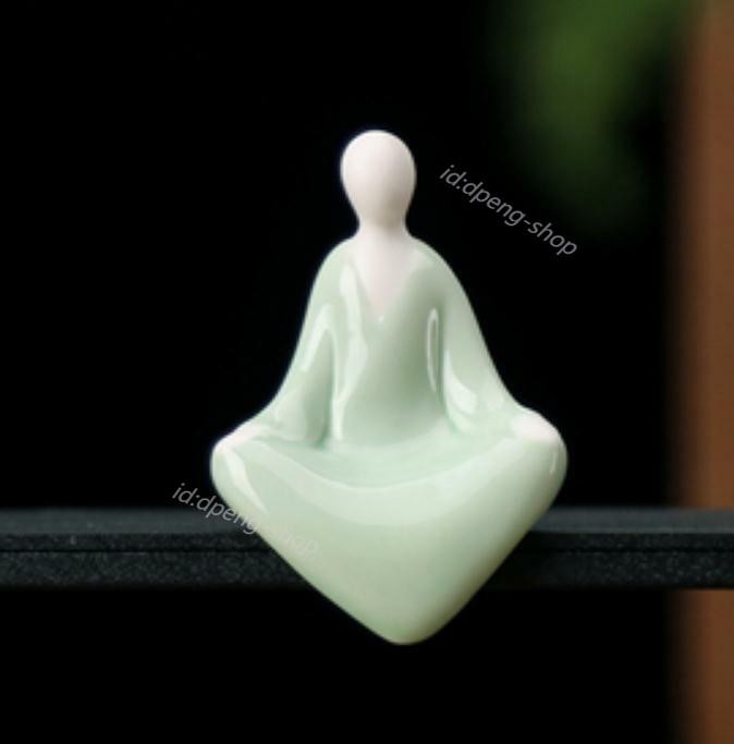 3.1″ Chinese Celadon Porcelain Ceramics Buddhism Buddha Figurine Statues 62