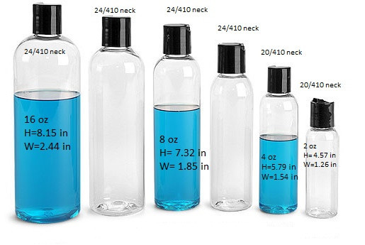 1 oz Clear Bullet Bottle PET w/ CHOICE of mist sprayers -12 sets FREE SHIPPING