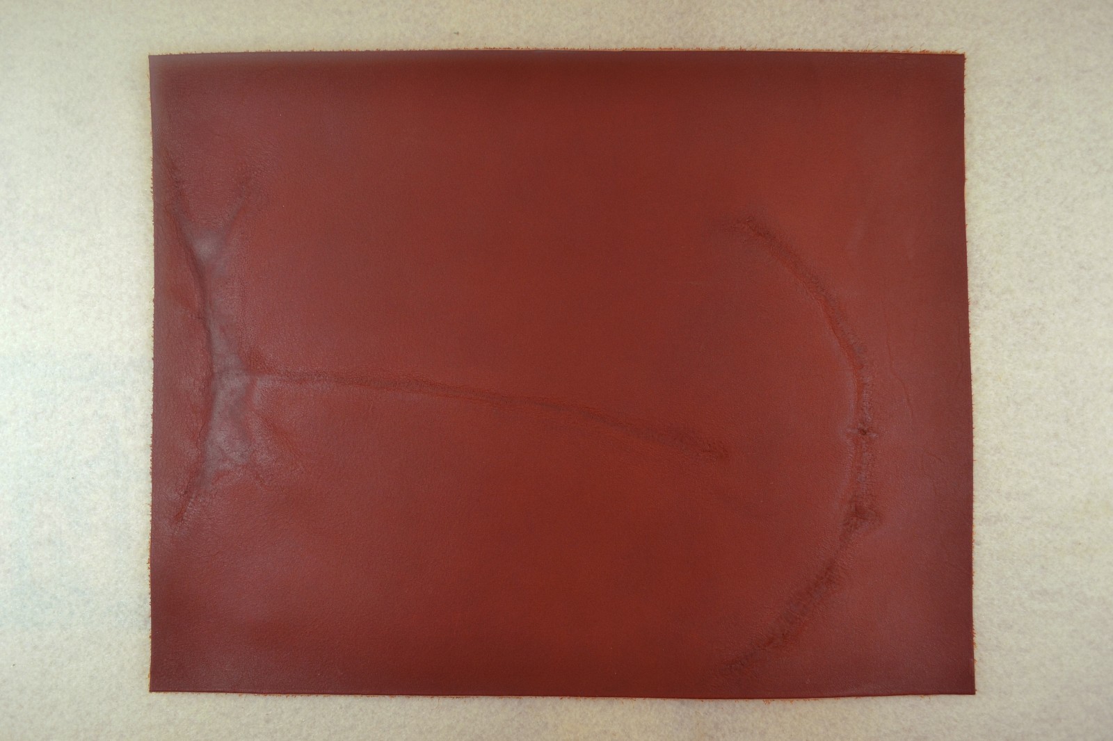 California Burgundy – Oil Tan – Branded Leather Piece – 10 x 13 1/2 (G38)