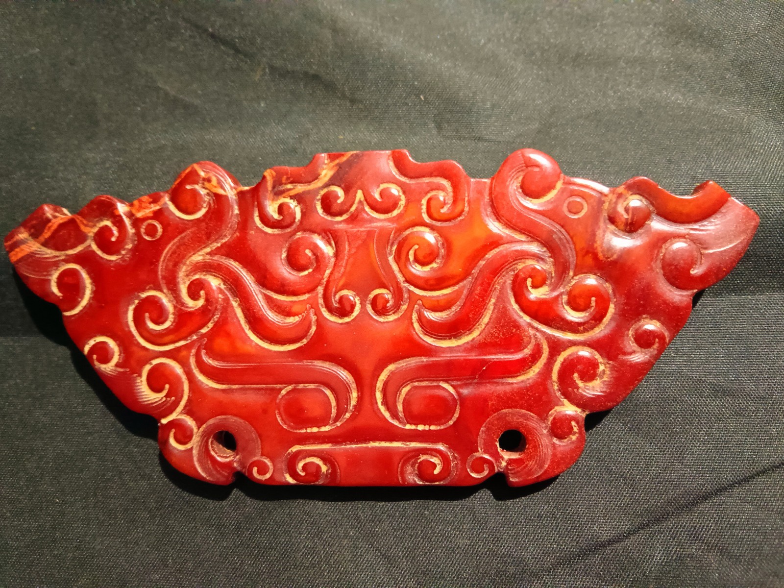 Good Quality Chinese Old Jade Hand Carved *Amuelt Mask* 2Faces Plaque