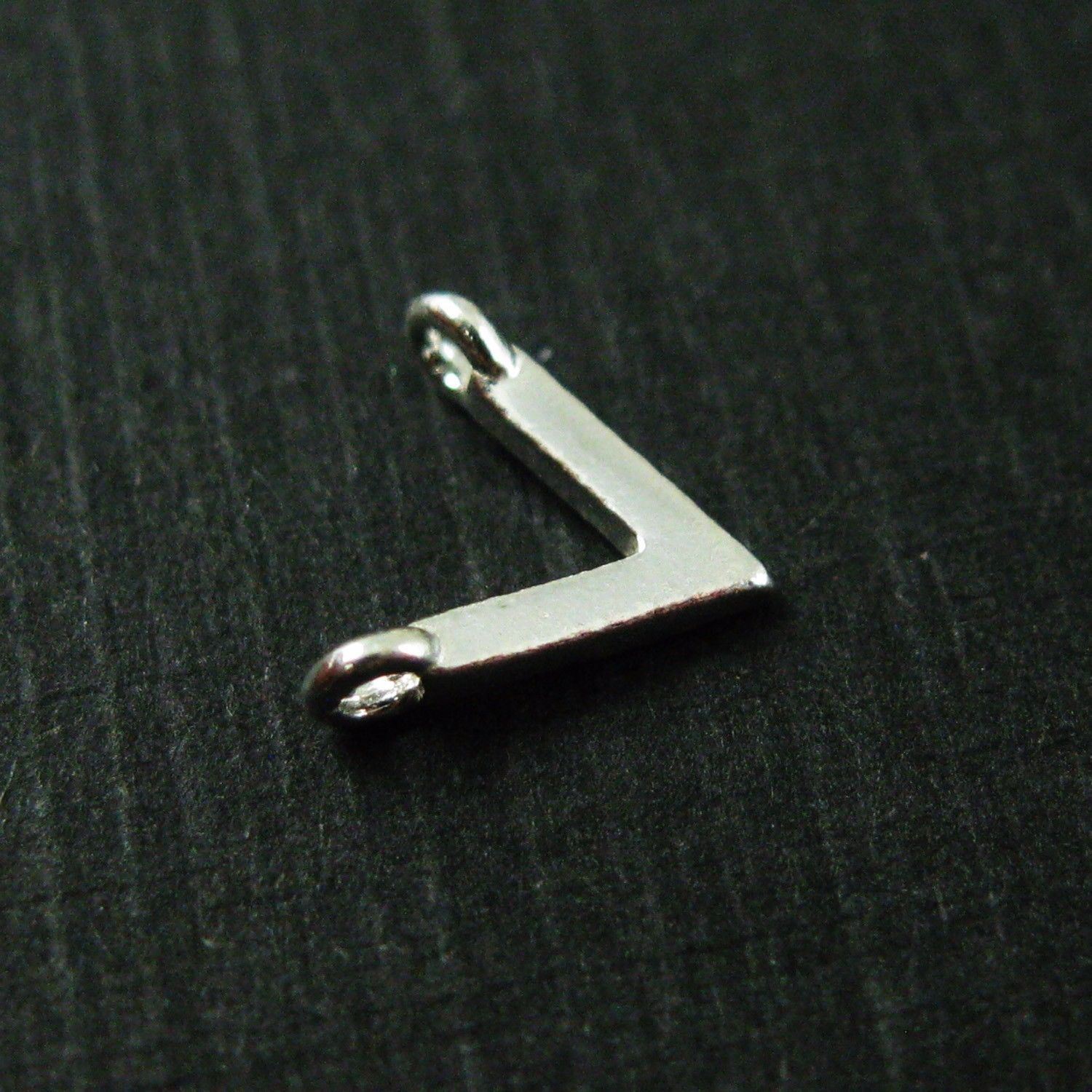925 Silver Charm- Chevron Triangle Spike – Silver Link Connector -6.5mm -5 pcs