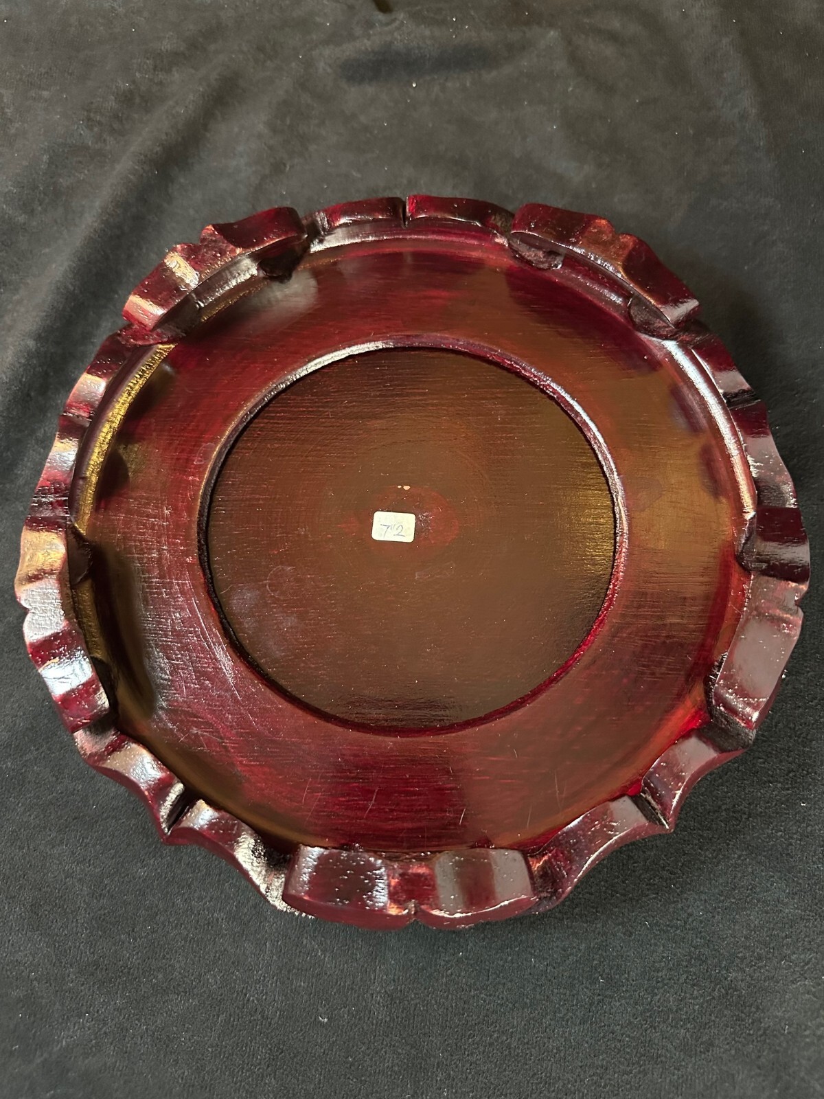 Chinese Carved Articulated Round Rosewood Vase Stand Base 9 In.