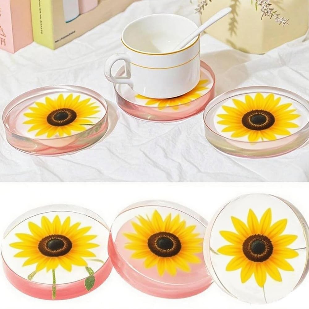 Resin Large Coaster Molds 6-Cavity Deep Round Silicone Molds for Resin