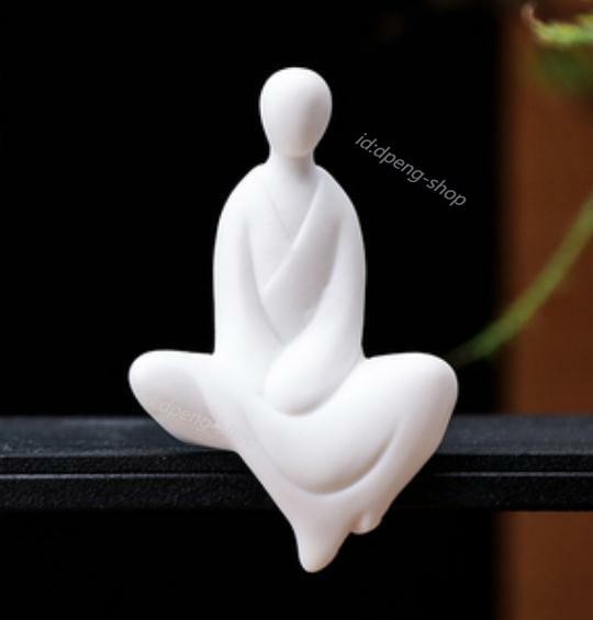 3.1″ Chinese White Porcelain Ceramics Buddhism Buddha Figurine Statue Statues 2