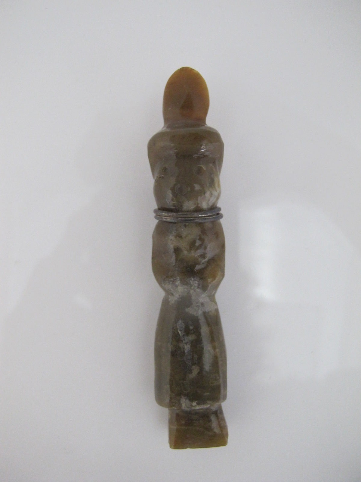 CHINESE Small Carved JADE Green Stone FIGURATIVE Amulet Pendant Figurine
