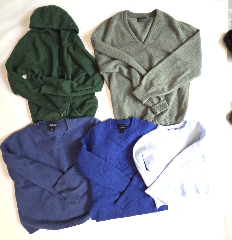 24 Flawed 100% Cashmere Sweaters Scarves Cutter Lot Upcycle Recycle 10 + Pounds