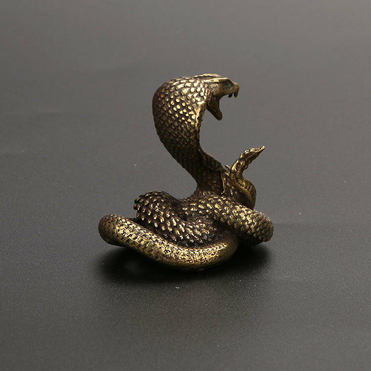 Pure Copper Zodiac Snake Table Small Ornaments Cobra Antique Play Bronze Tea Pet