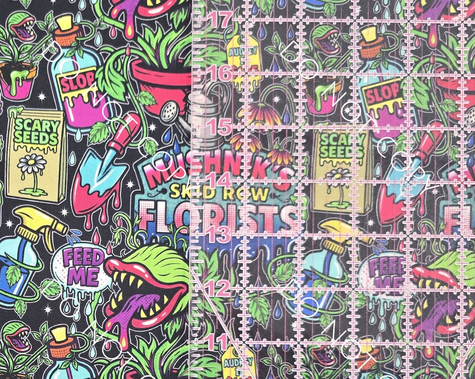 Custom Cotton Woven Fabric Little Shop Of Horrors Movie By The 1/4 Yard 9×56