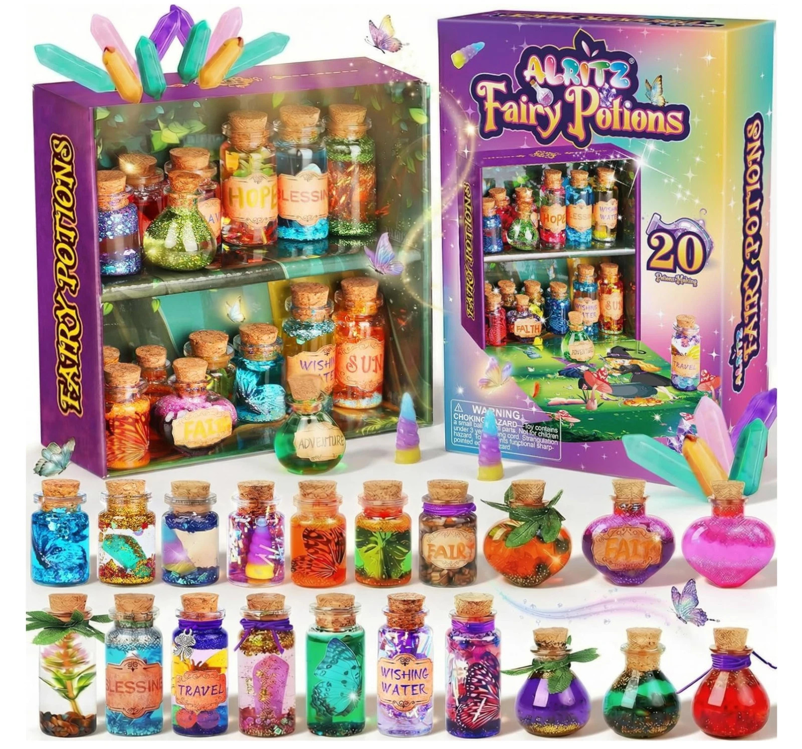 Alritz Fairy Potions Kit, Magic Mix Kit 20 Bottles Decorations Ornaments Crafts