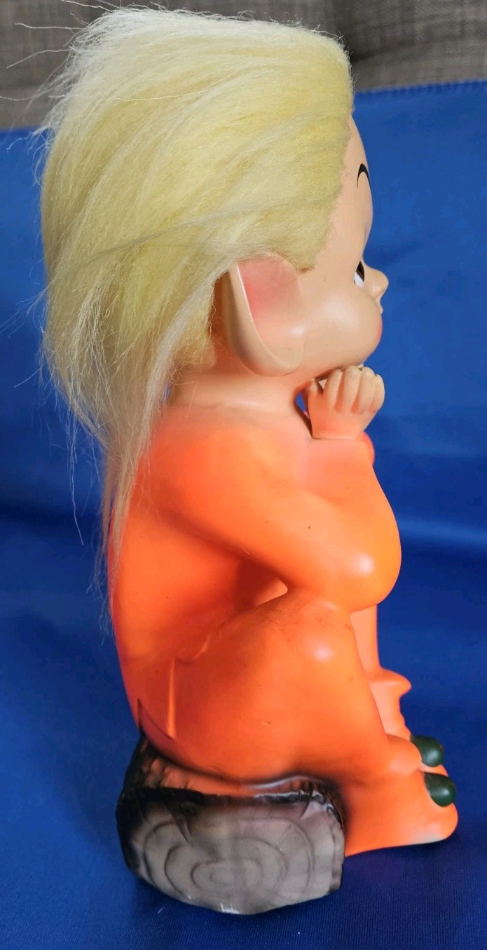 Vintage 1960s Ceramic Chinese Style Pixie Fairy Figurine 9in Tall