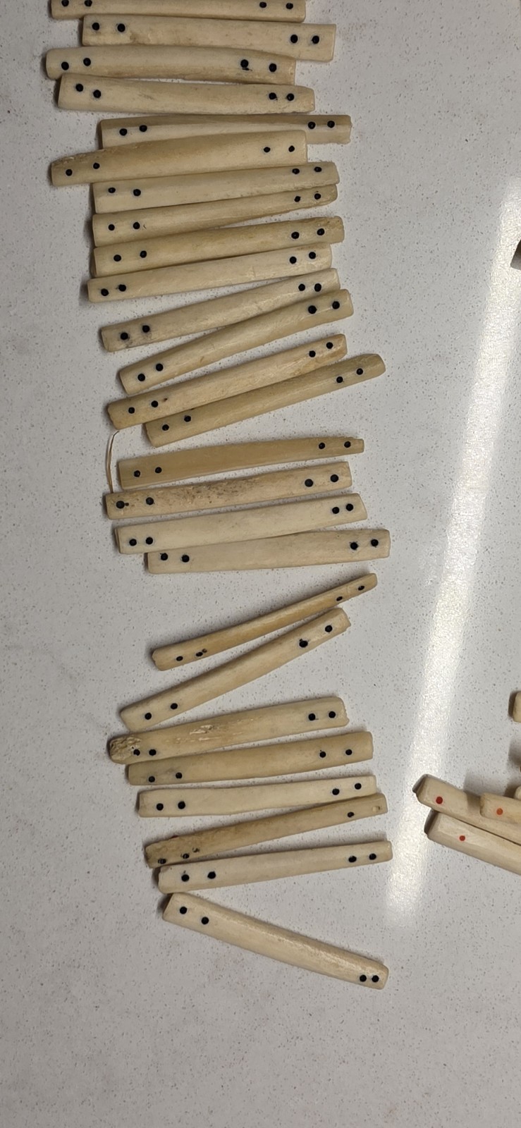 Antique Chinese Bone Mahjong Counting Sticks 118 Total See Discription