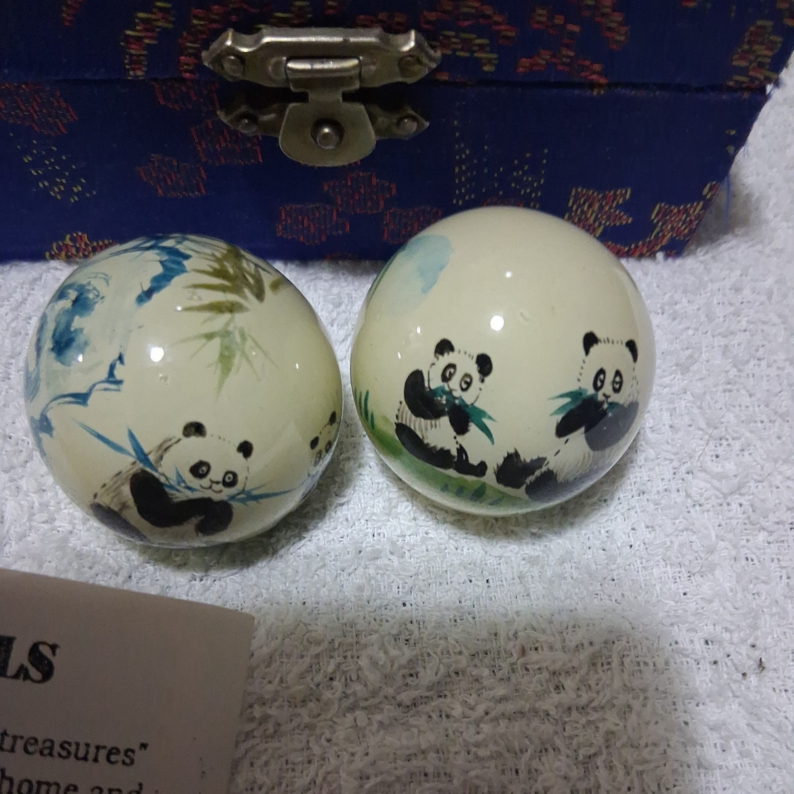 Vintage Panda Bear Enamel Boading Meditation Balls
