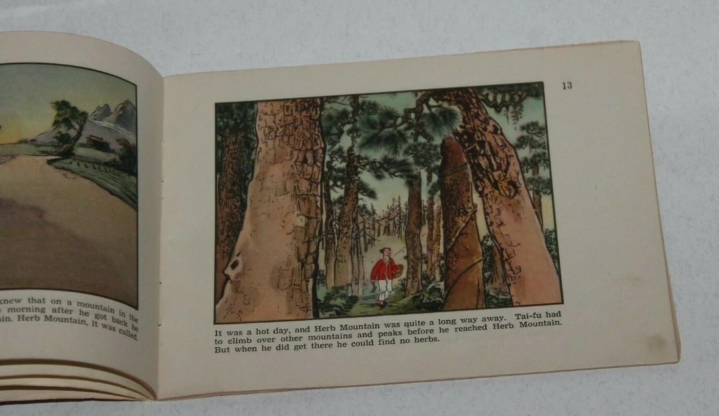 60s children book comic china vintage cartoon girl English fairy tale