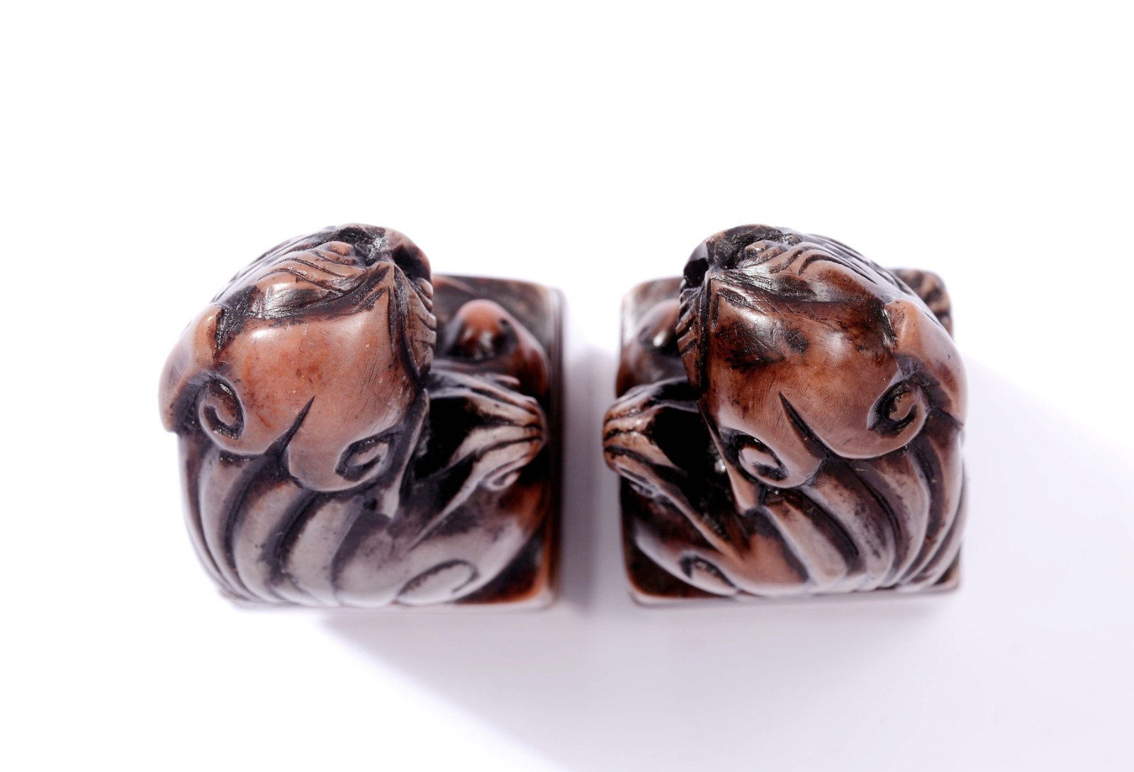 Vintage Chinese Soapstone Carved Carving Fu Foo Lion Dog Seal Chop