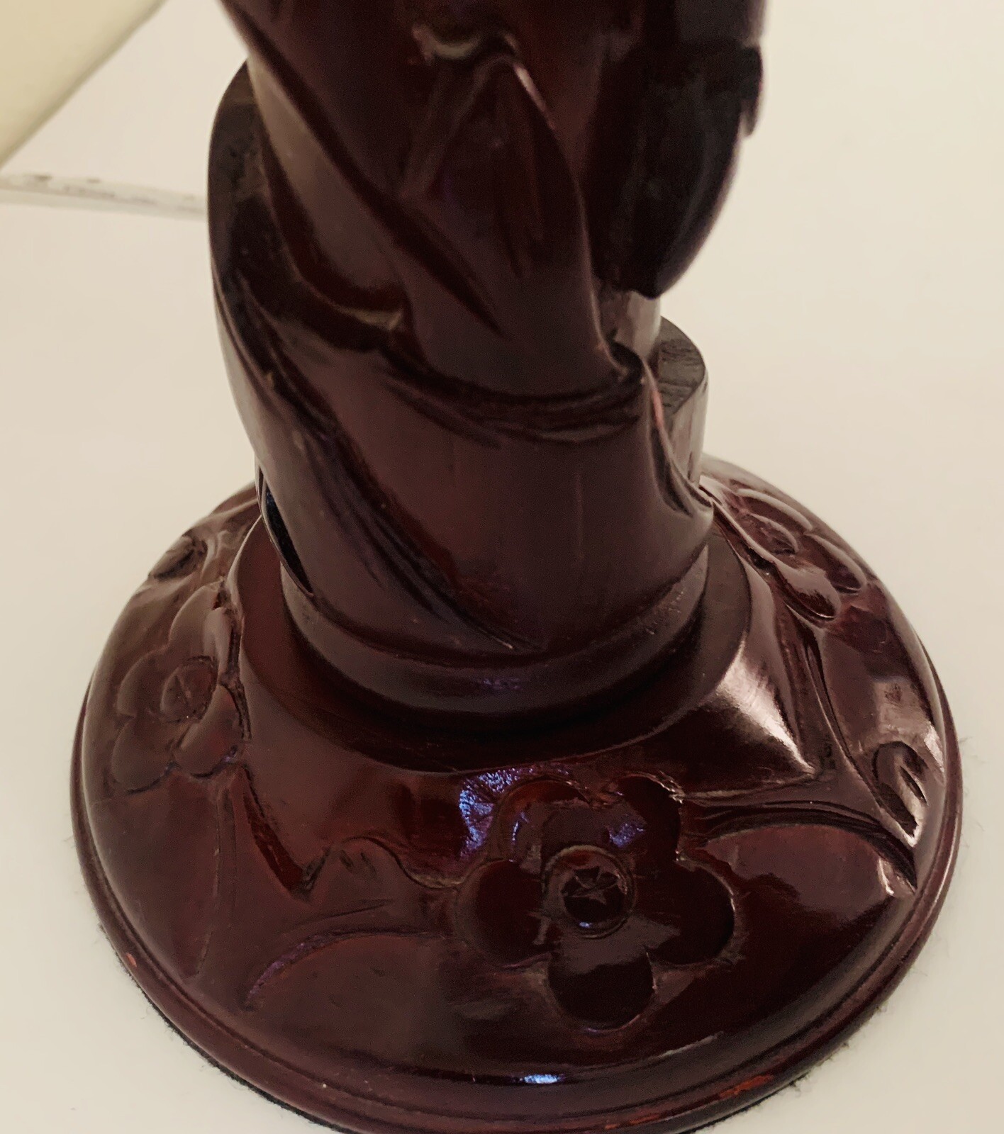 Vtg Yi Lin Arts And Treasures Of China Carved Bird And Flowers Table Lamp